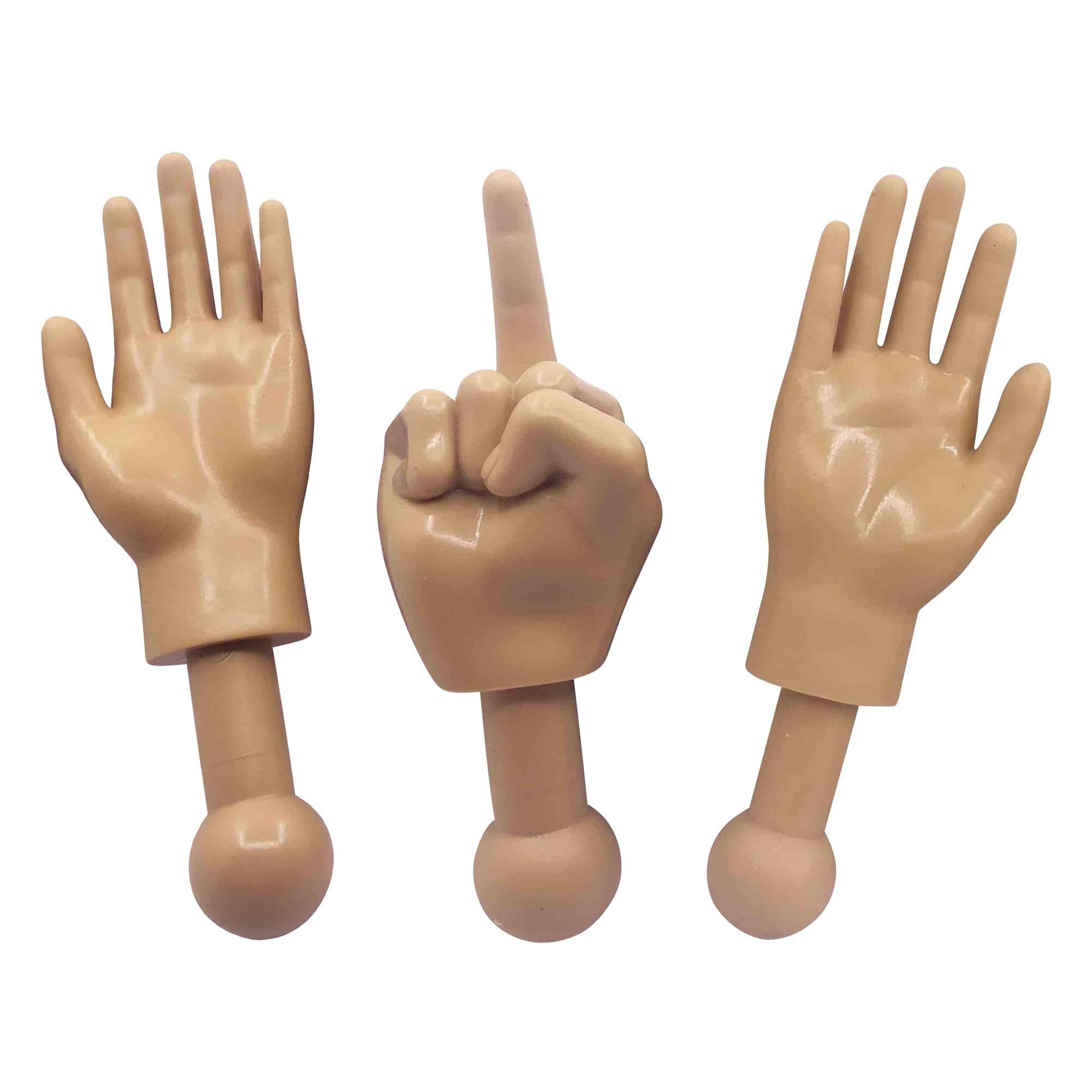 Tiny Hands 4.5 Novelty Toys , Left And Right + Middle Finger Hand, Tan