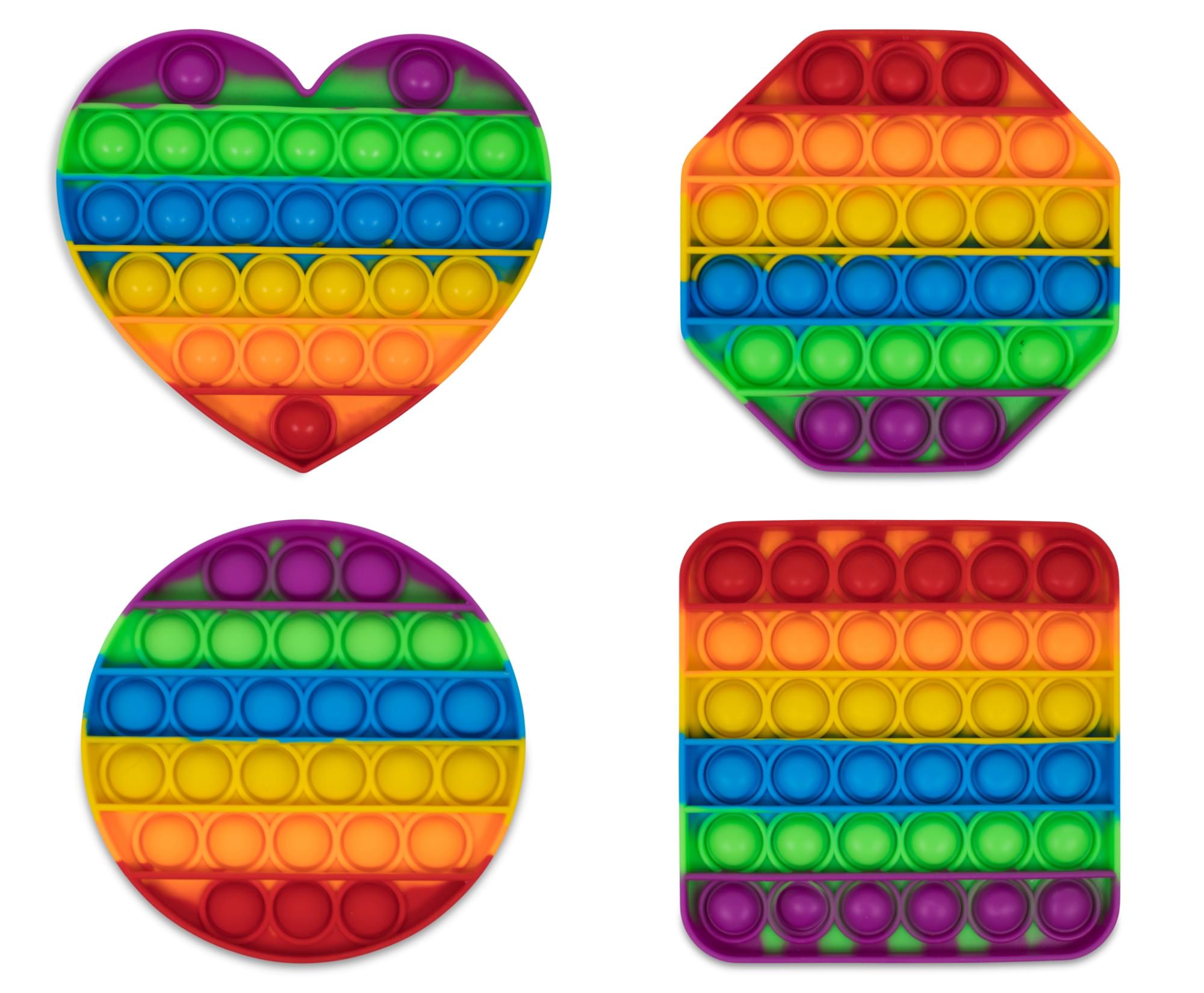 Pop Fidget Toys Rainbow Bubble Popping Game , Set Of 4