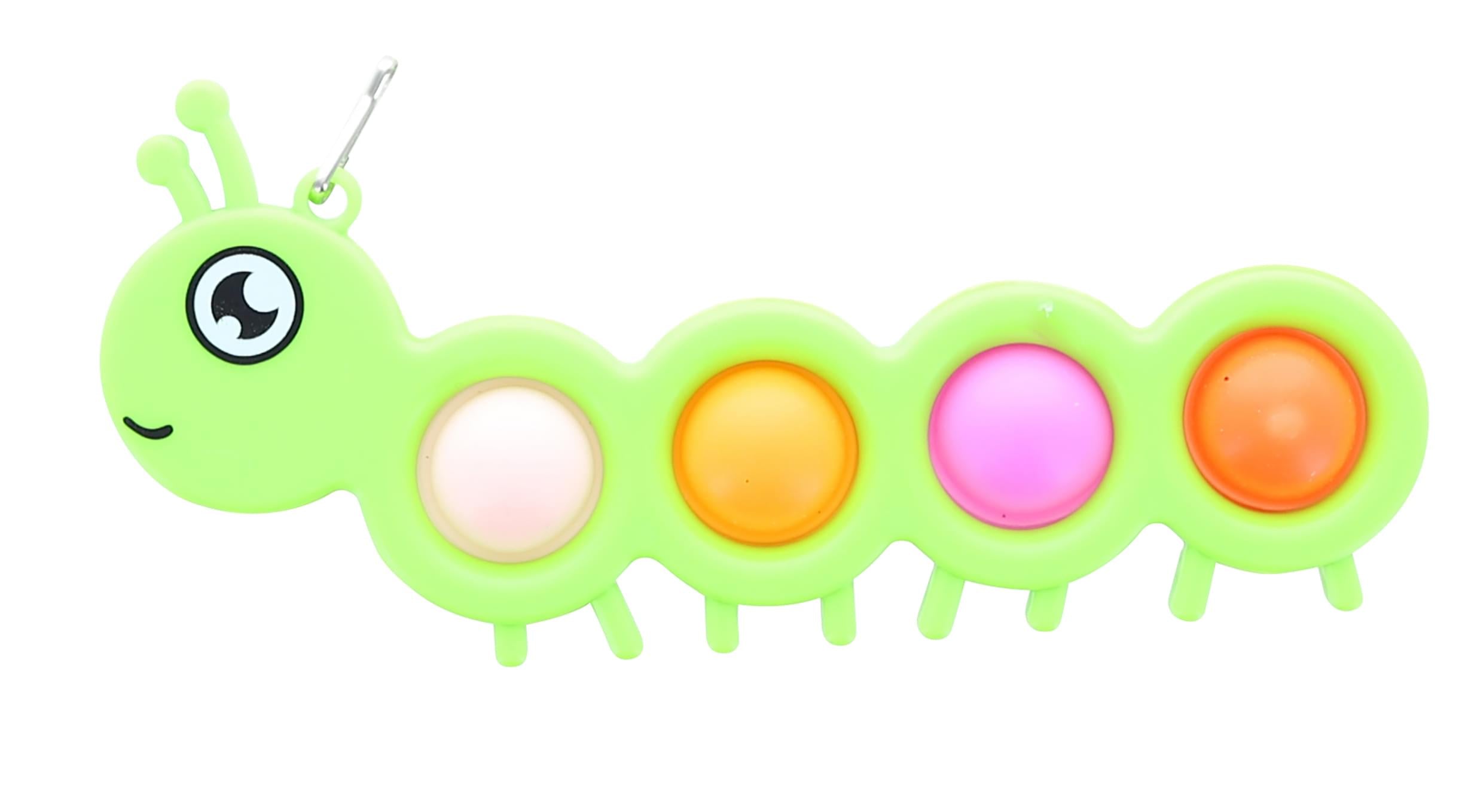 Pop Fidget Toy Green Caterpillar 4-Button Bubble Popping Game