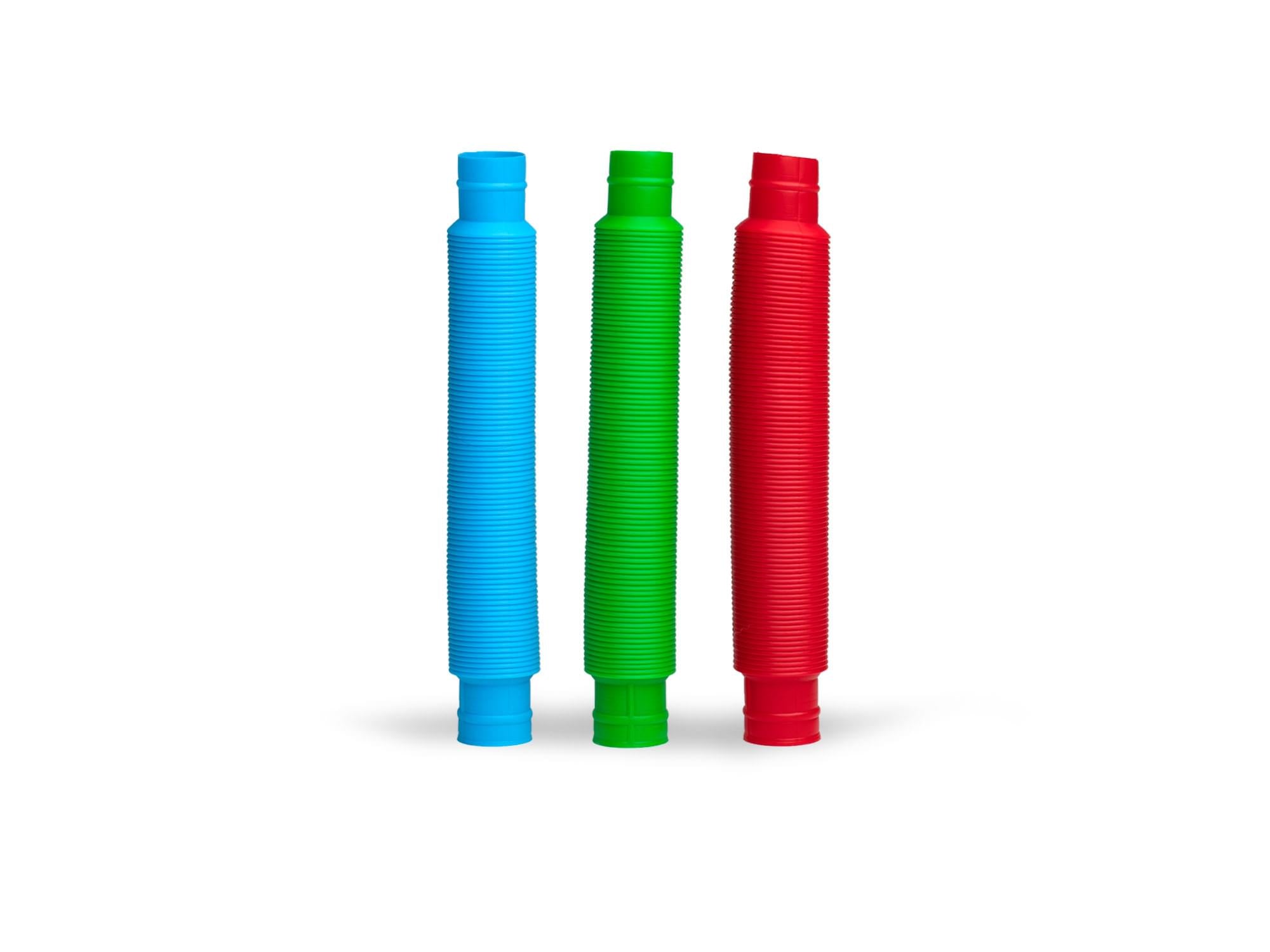 Plastic Sensory Pop Tube Fidget Toys , Set Of 3 , Blue, Red, Green