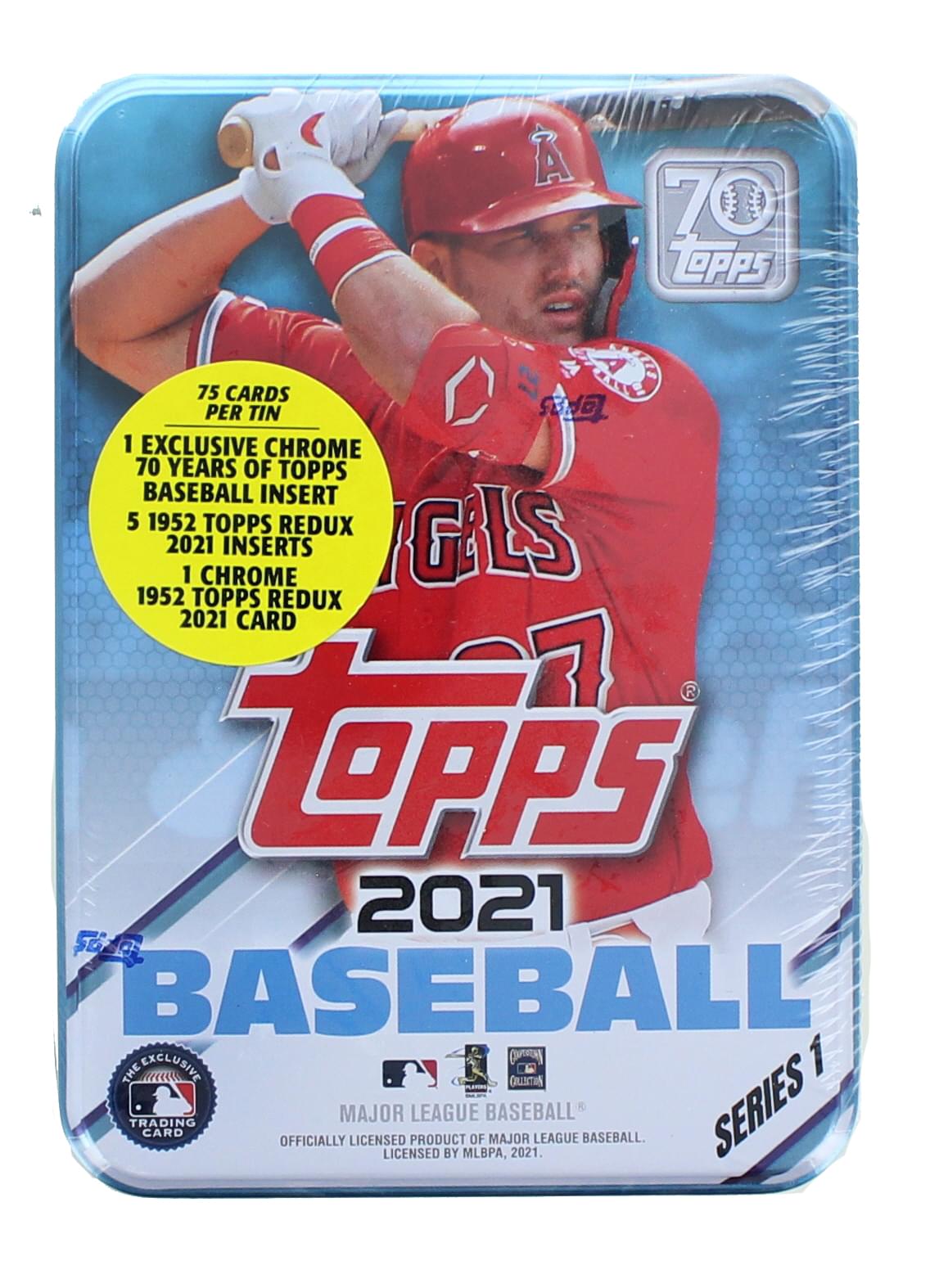 MLB 2021 Topps Series 1 Baseball Tin 75 Cards Free Shipping Toynk