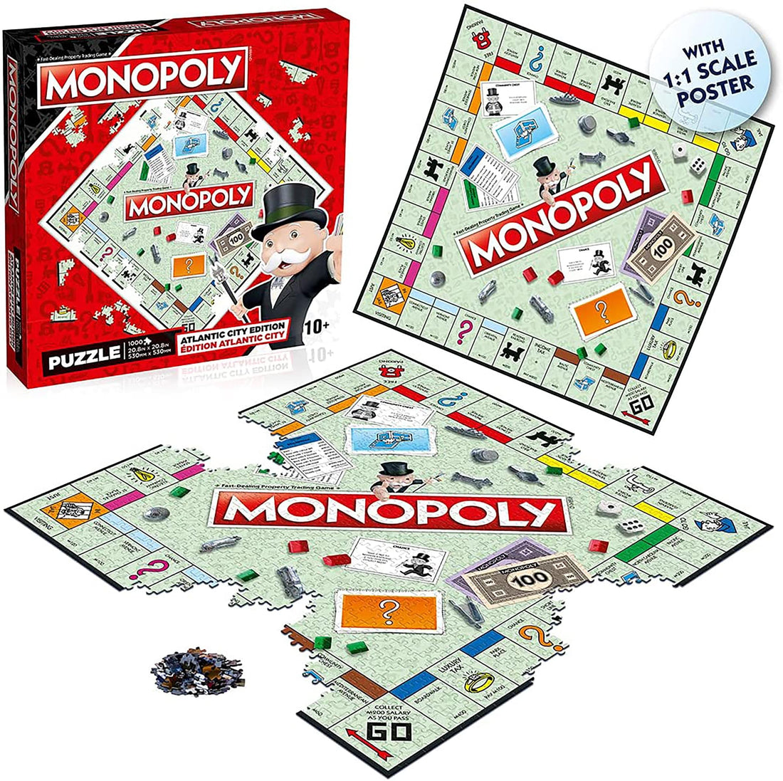 Monopoly Board Game 1000 Piece Jigsaw Puzzle | Free Shipping