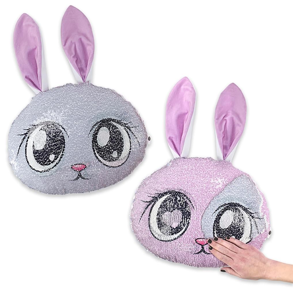 Reversible Sequin 14 Bunny Pillow