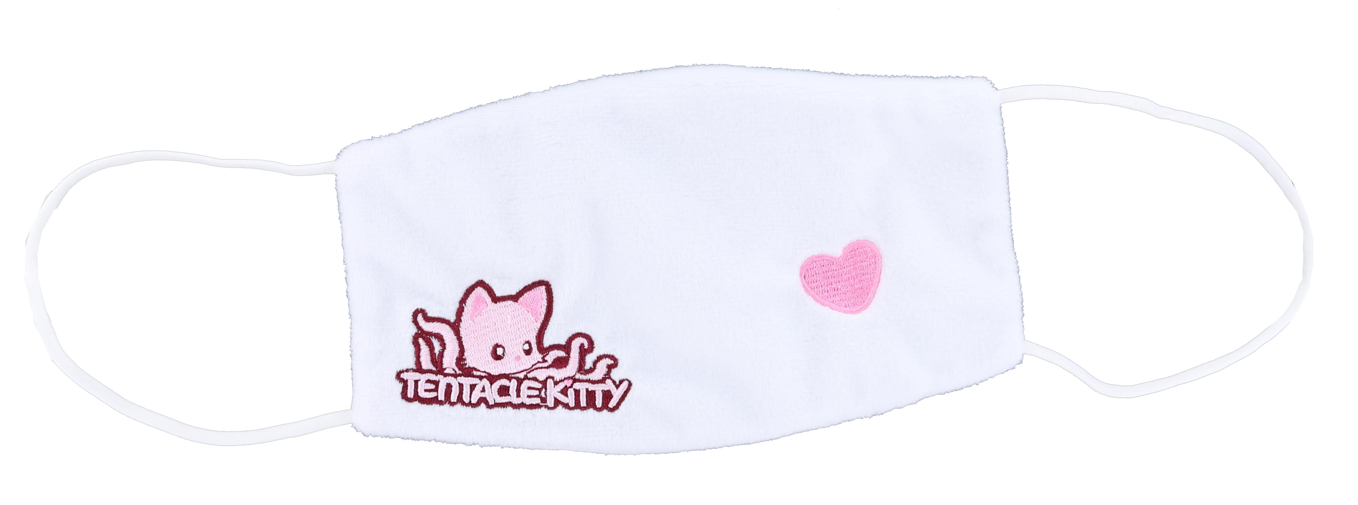 Tentacle Kitty Childrens Cotton Face Mask , White