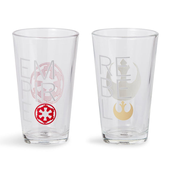 Star Wars Pint Glass Set | Lando's Lounge & Jedi Gym Pint Glasses | Set of 2