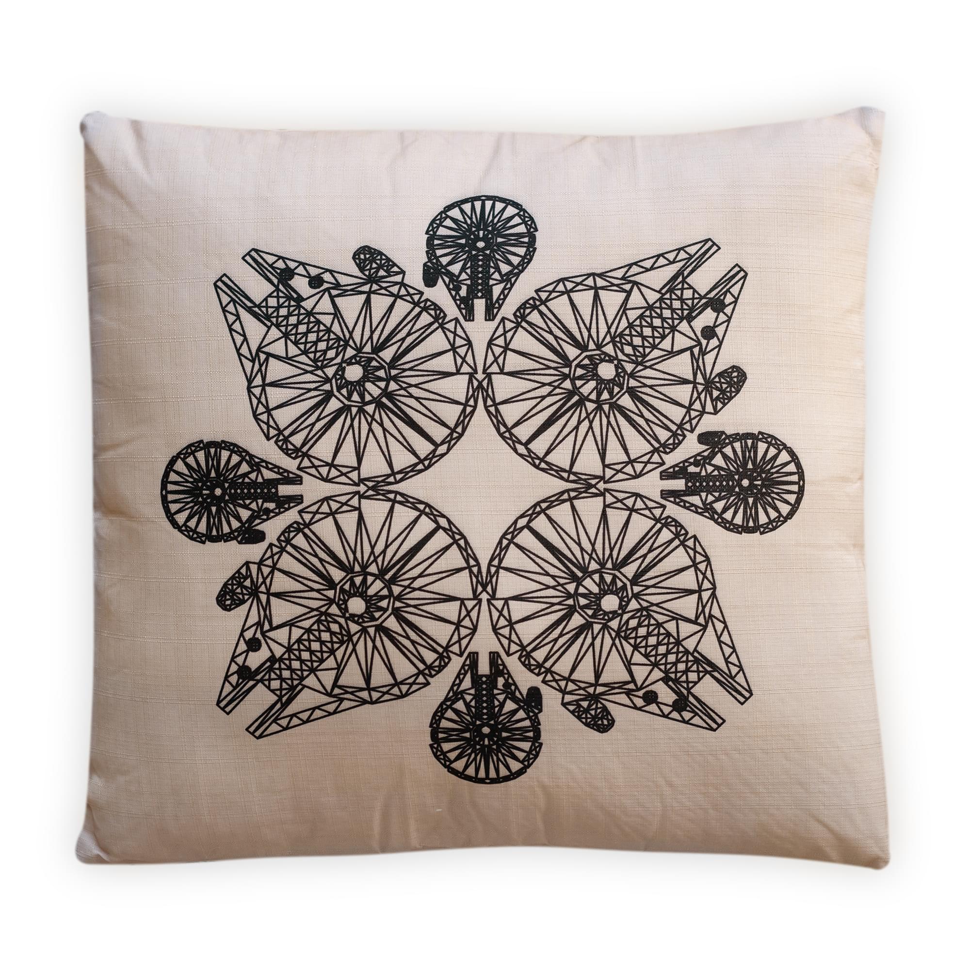 Star Wars Decorative Throw Pillow , Millennium Falcon Pattern , 20 X 20 Inches