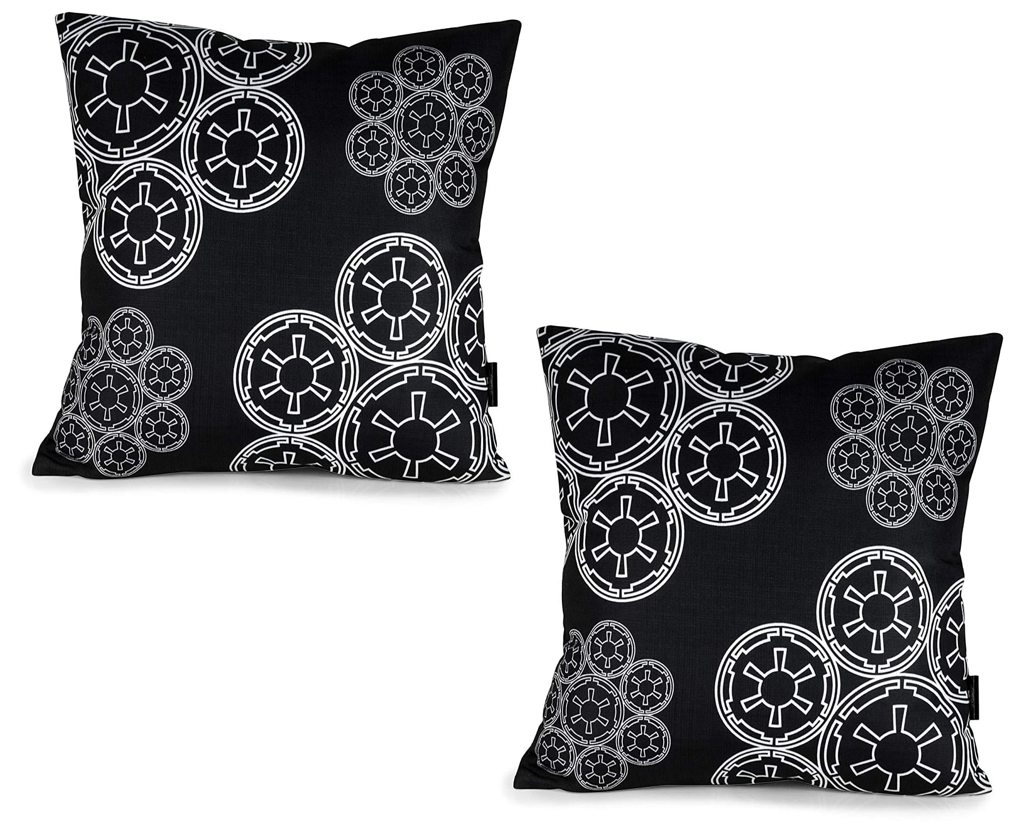 Star Wars Black Throw Pillow , White Imperial Logo , 20 X 20 Inches , Set Of 2