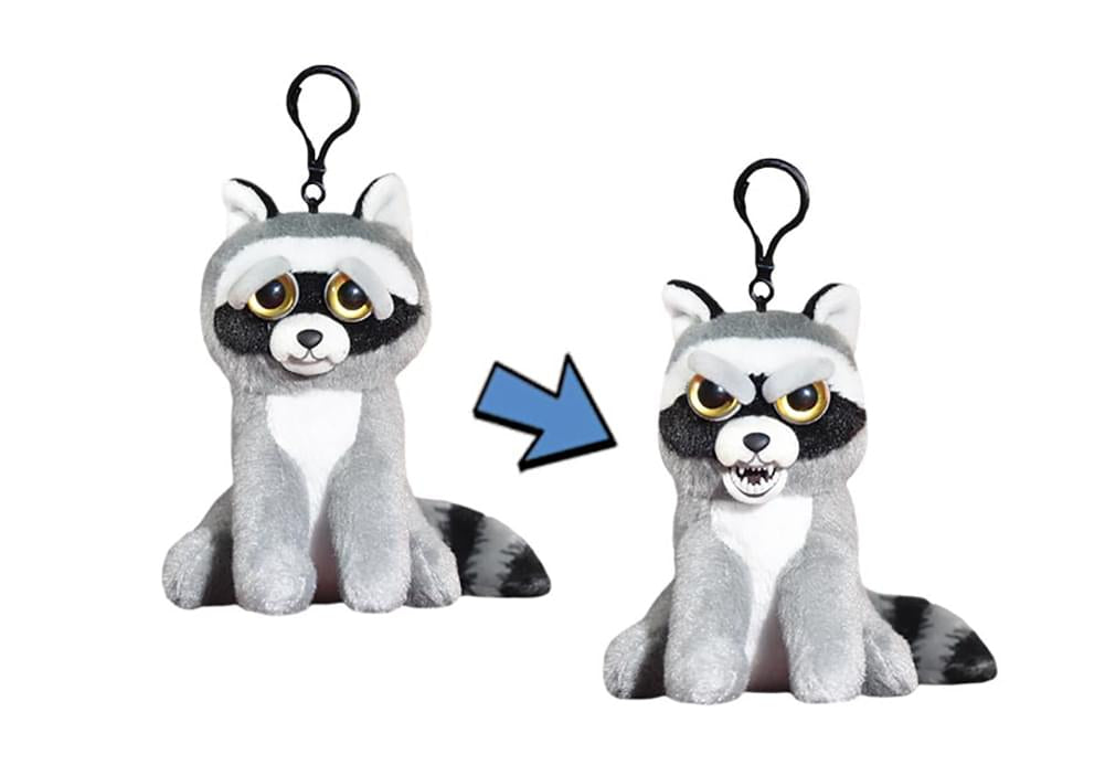 Feisty Pets 4 Plush Keychain, Rascal Rampage Raccoon