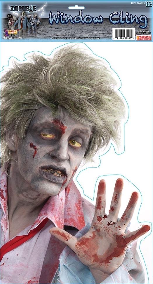 Peeping Zombie Window Cling Halloween Party Prop Decoration