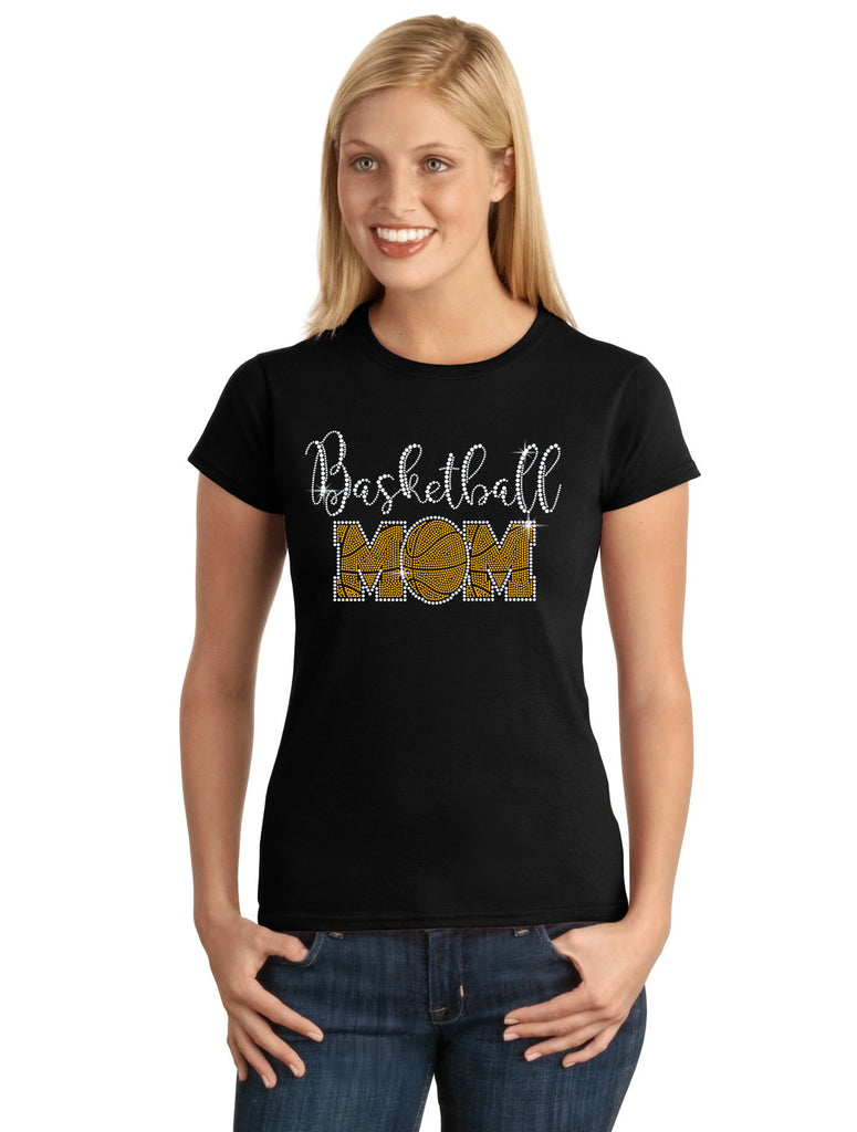BASKETBALL Mom V1 Spangle Bling Design Shirt – StickerDad