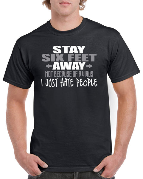 Stay Six Feet Back Funny Graphic Design Shirt – StickerDad & ShirtMama