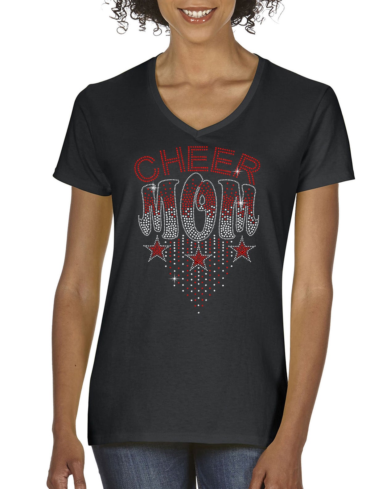CHEER MOM OMBRE 549 Spangle Bling Design Shirt – StickerDad & ShirtMama