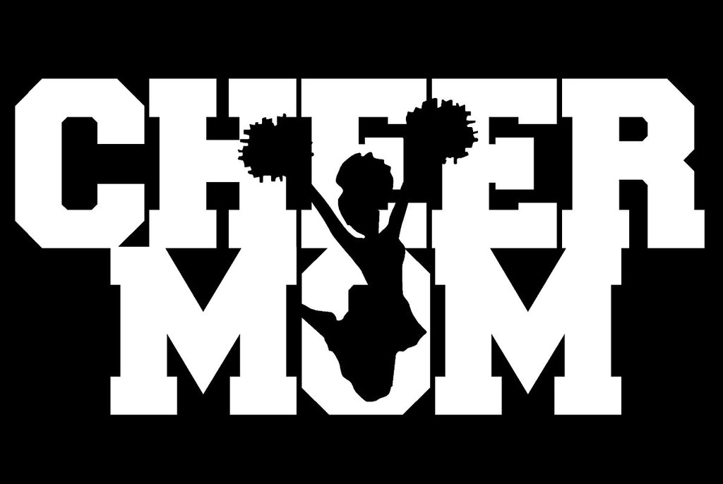 CHEER MOM w/ Jumper V1 Single Color Transfer Type Decal – StickerDad