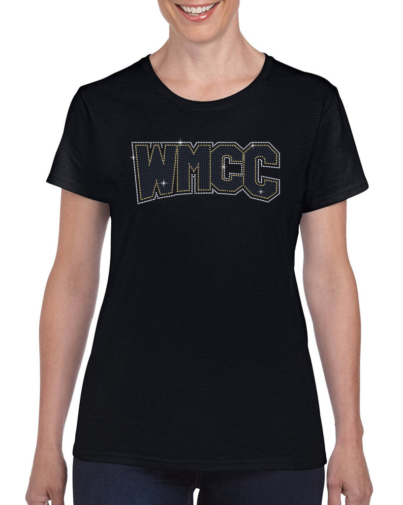 WMCC Black Short Sleeve Tee w/ WMCC Logo in 3 Color SPANGLE on Front ...