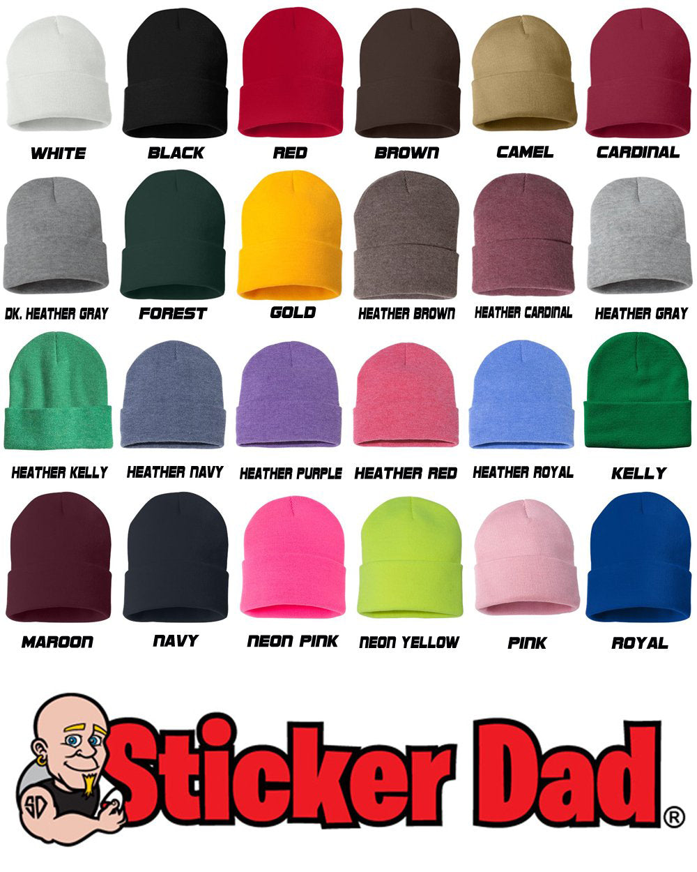 MAGA 2024 Embroidered Cuffed Beanie Hat StickerDad & ShirtMama