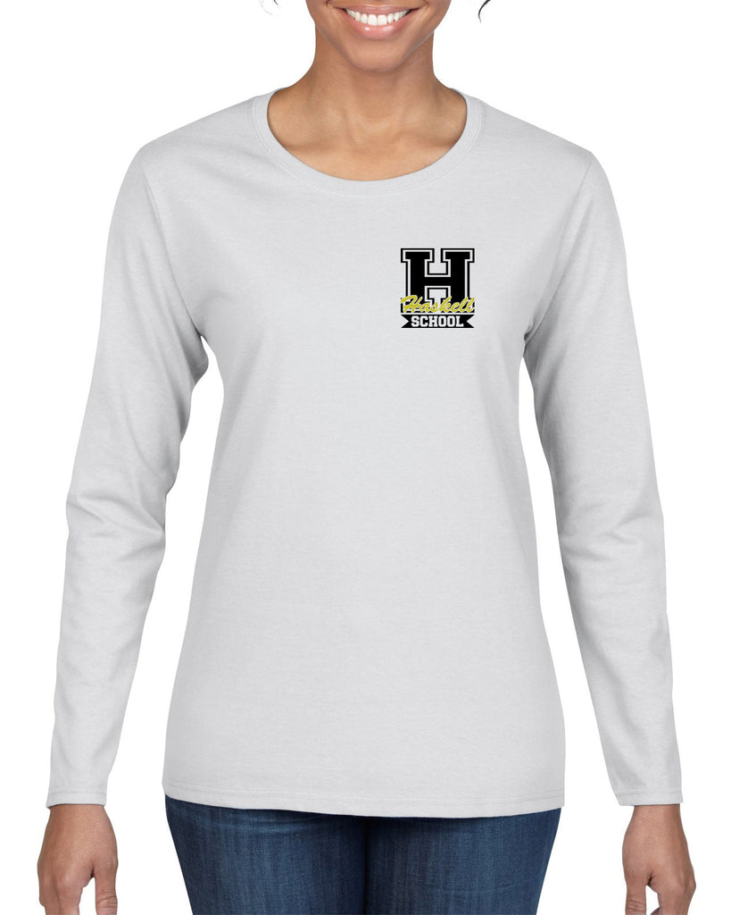 HASKELL School Heavy Cotton White Long Sleeve Tee w/ Small HASKELL Sch ...