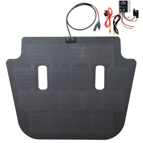 Jeep wrangler JL vss system hood solar panel by cascadia 4x4 with MPPT charge controller