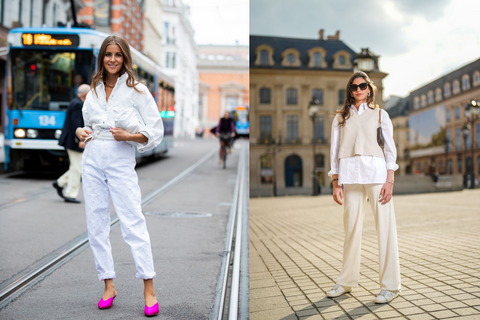 Como combinar un pantalon blanco para look total white