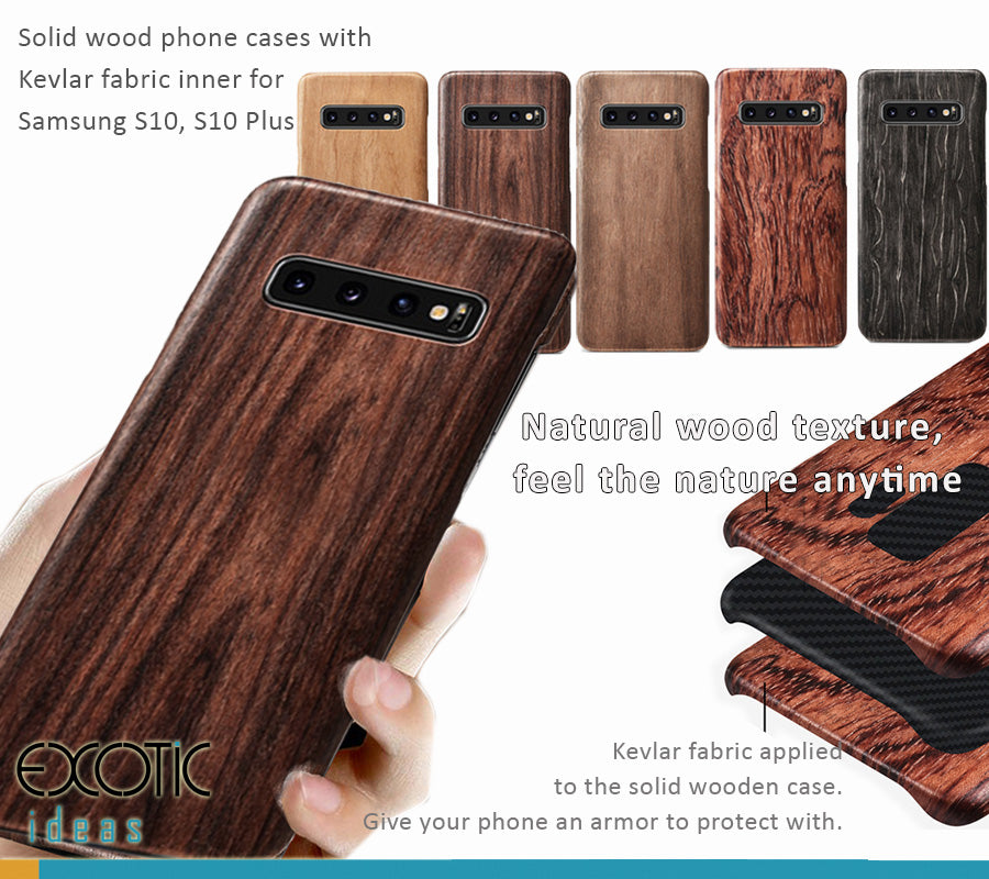 Samsung Galaxy S10 S10 Plus Solid Wood Phone Case W Kevlar Fabric Exotic Ideas