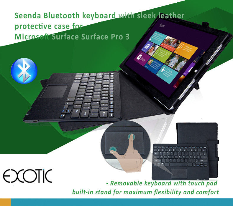 Microsoft Surface Pro 3 Leather Cover Case With Detachable Bluetooth K Exotic Ideas