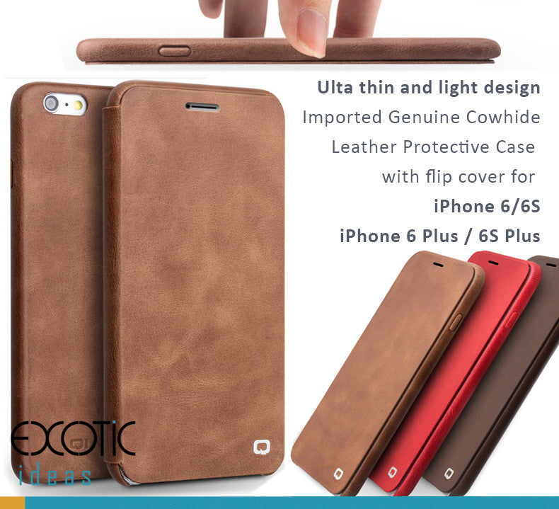 Genuine Leather Cases w Flip Cover for iPhone 7/7Plus,6/6SPlus – Exotic Ideas