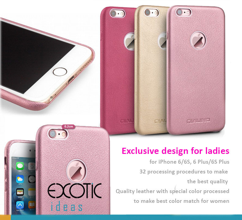 Dor Lezen Tether iPhone 6/6S, 6/6S Plus Genuine Calfskin Leather Cases/Skins-Rose serie –  Exotic Ideas