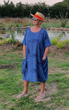 Dress Cotton Fish Pattern Dress - Vera Tucci OriginalsLondon Clothing Lightweight / NAVY