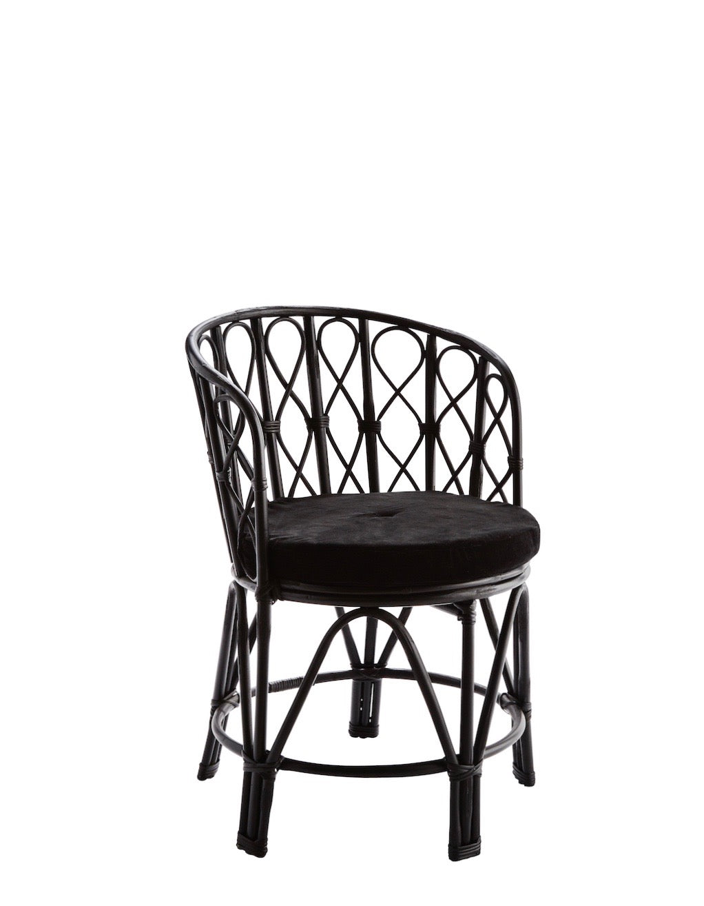 Black Bamboo Circular Chair With Velvet Seat Pads The Forest Co