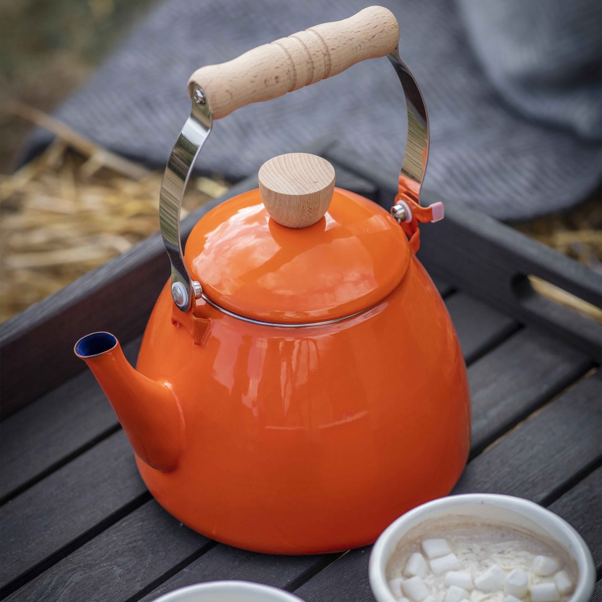 Flaming orange stove kettle - The 