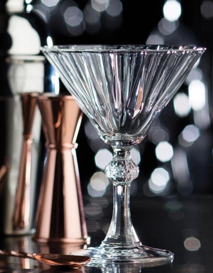 Set Of Two Deco Cocktail Glasses