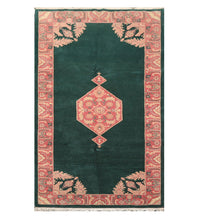 5' x9' 9'' Emerald Rose Ivory Color Hand Knotted Persian 100% Wool Traditional Oriental Rug