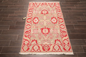 Oriental Area Rug Red/ Rust 100% Wool Traditional Nourison Nourmak Reversible (4'x6')
