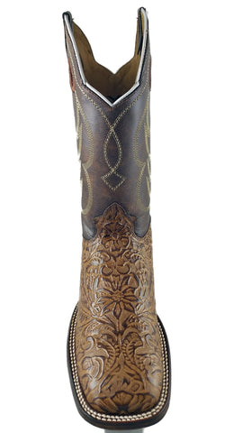 Square Toe Inlay Design Mens Boot 