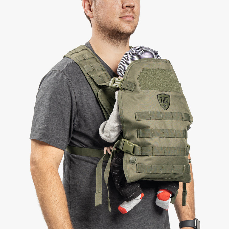 green baby carrier