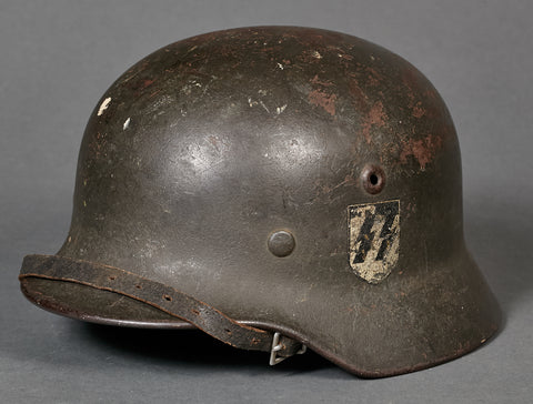 RARE WWII German Model 1940 SS Double Decal Helmet with Reverse Decals ...