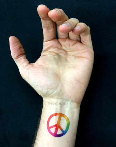 Rainbow Peace Symbol Tattoos Party Favors Premium Temporary Tattoos