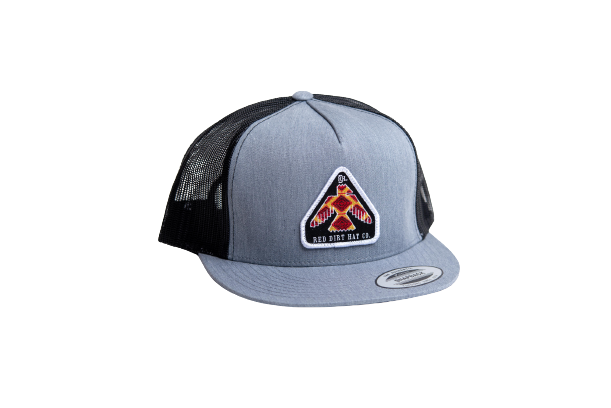 Red Dirt Hat Freedom Heather Grey with Black Mesh Trucker Patch Cap RDHC-256