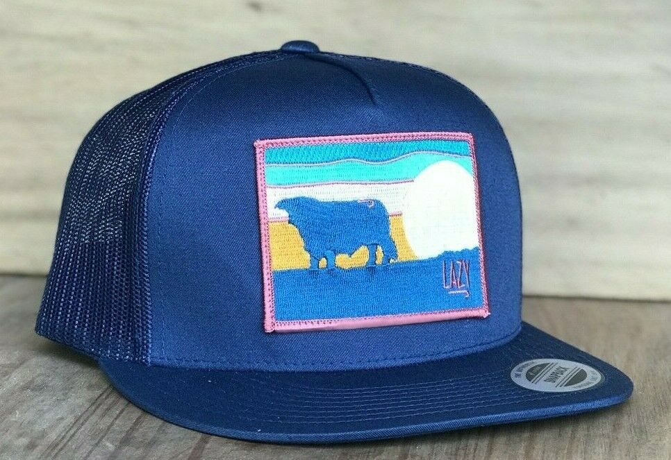 Lazy J Ranch Wear Navy & Navy 4" Sky Patch Cap Lazy J Hat