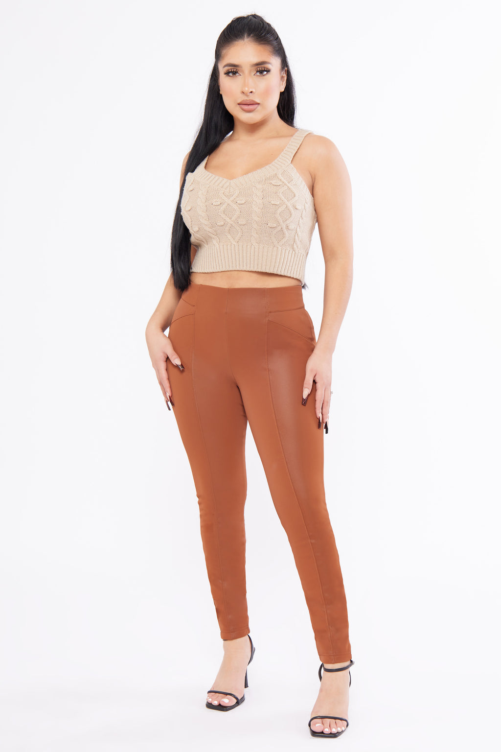 Brown Leather Pants – Blossom by Bella