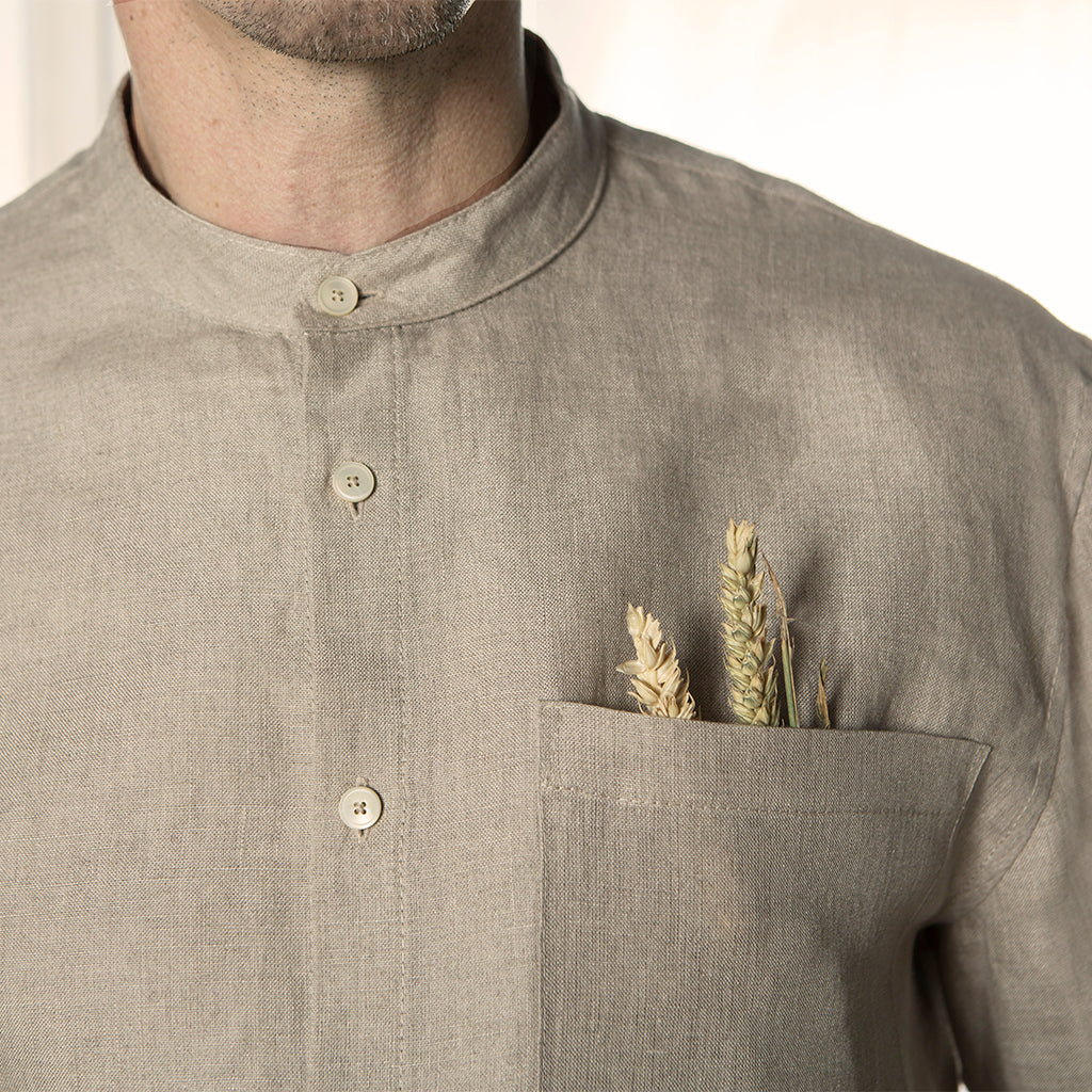 Lilldal 210 Linen Shirt Sand Sustainable Workwear Premium