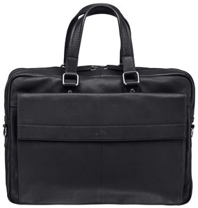 Mancini Milan Leather Double Compartment Laptop Briefcase