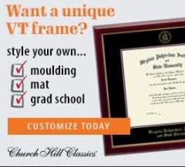 Church Hill Frames Custom Virginia Tech Diploma Frames