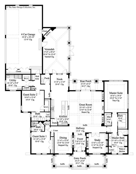 Main Level Floor Plan- Prairie Pine Court #7083 Craftsman design