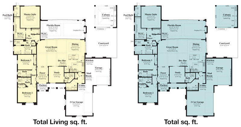 Living Area Sq Ft Explained Floor Plans Sater Design Collection