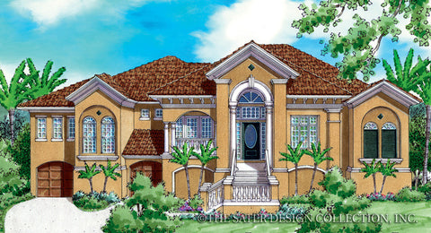 Southwestern Home Plans | Southwestern Floor Plans | Sater Design ...  Barcelona Harbor House Plan