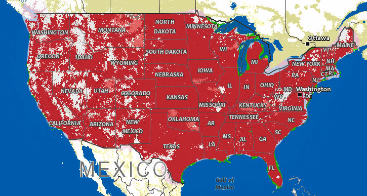 Cell Phone Reception Map - United States Map
