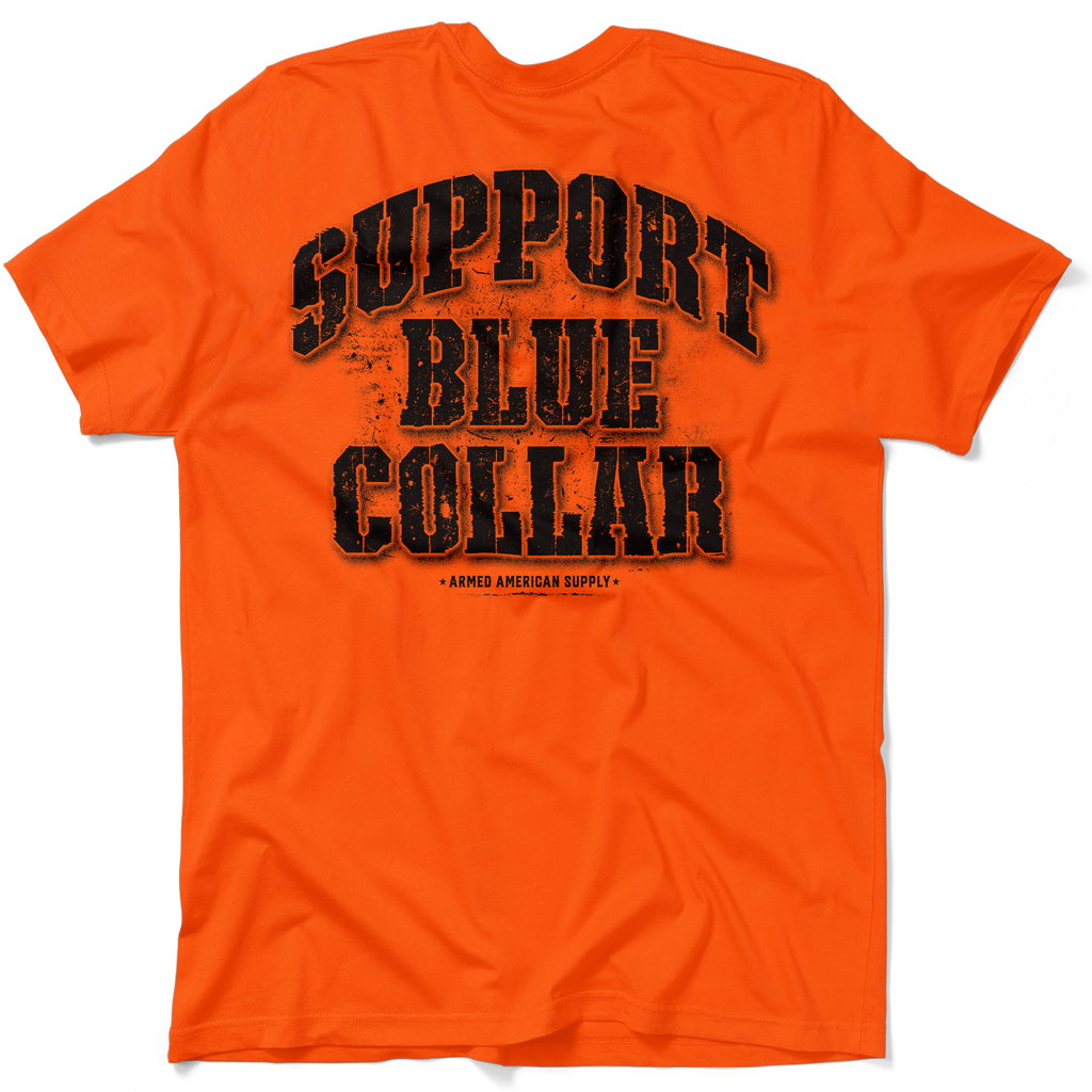 Support Blue Collar - Safety Orange T-Shirt