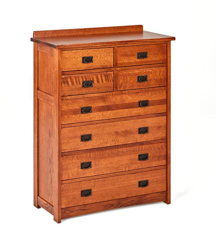 mission style 8 drawer chest of drawers