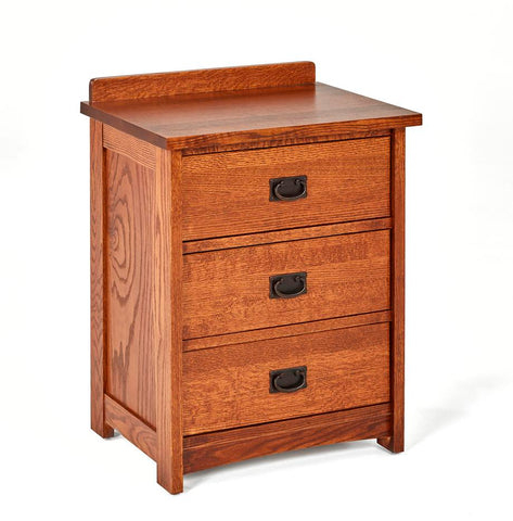 mission 3 drawer nightstand