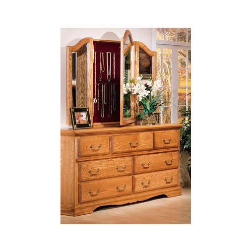 Bb 500 Nc And Bb 518 Heirloom Oak 7 Drawer Dresser And Wing